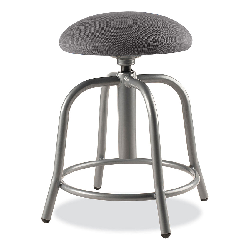 NPS 6800 Series Height Adjustable Fabric Padded Swivel Stool, Supports 300 lb, 18" to 25" Seat Height, Charcoal Seat/Gray Base (NPS6820S02)