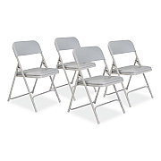 NPS 800 Series Premium Plastic Folding Chair, Supports Up to  500 lb, 18" Seat Height, Gray Seat, Gray Back, Gray Base, 4/Carton (NPS802)