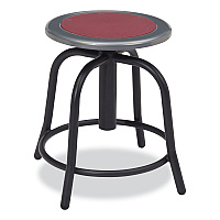 NPS 6800 Series Height Adjustable Metal Seat Stool, Supports Up to 300 lb, 18" to 24" Seat Height, Burgundy Seat, Black Base (NPS681810)