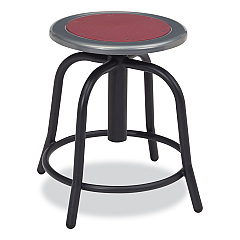 NPS 6800 Series Height Adjustable Metal Seat Stool, Supports Up to 300 lb, 18" to 24" Seat Height, Burgundy Seat, Black Base (NPS681810)