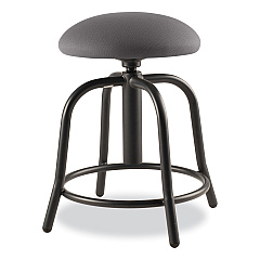 NPS 6800 Series Height Adjustable Fabric Seat Stool, Supports Up to 300 lb, 18" to 25" Seat Height, Charcoal Seat/Black Base (NPS6820S10)