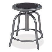 NPS 6800 Series Height Adjustable Metal Seat Swivel Stool, Supports Up to 300 lb, 18" to 24" Seat Height, Black Seat, Gray Base (NPS681002)