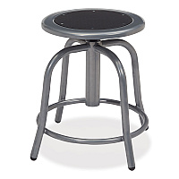 NPS 6800 Series Height Adjustable Metal Seat Swivel Stool, Supports Up to 300 lb, 18" to 24" Seat Height, Black Seat, Gray Base (NPS681002)