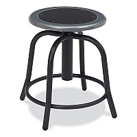 NPS 6800 Series Height Adjustable Metal Seat Swivel Stool, Supports Up to 300 lb, 18" to 24" Seat Height, Black Seat/Base (NPS681010)