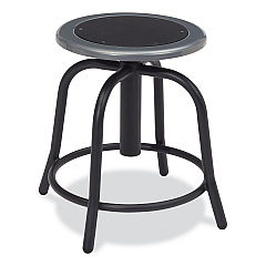 NPS 6800 Series Height Adjustable Metal Seat Swivel Stool, Supports Up to 300 lb, 18" to 24" Seat Height, Black Seat/Base (NPS681010)