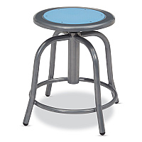 NPS 6800 Series Height Adjustable Metal Seat Stool, Supports Up to 300 lb, 18" to 24" Seat Height, Blueberry Seat, Gray Base (NPS680502)