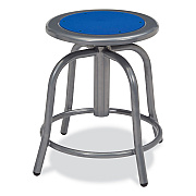 NPS 6800 Series Height Adjustable Metal Seat Stool, Supports Up to 300 lb, 18" to 24" Seat Height, Persian Blue Seat/Gray Base (NPS682502)
