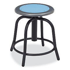NPS 6800 Series Height Adjustable Metal Seat Stool, Supports Up to 300 lb, 18" to 24" Seat Height, Blueberry Seat/Black Base (NPS680510)