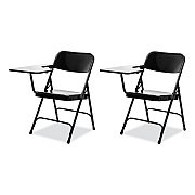 NPS 5200 Series Right-Side Tablet-Arm Folding Chair, Supports 480 lb, 17.25" Seat Height, Black, 2/Carton (NPS5210R)