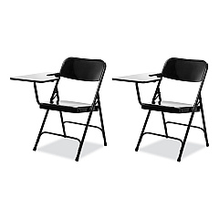 NPS 5200 Series Right-Side Tablet-Arm Folding Chair, Supports 480 lb, 17.25" Seat Height, Black, 2/Carton (NPS5210R)