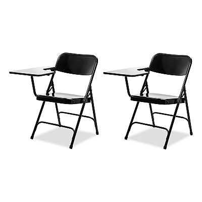 NPS 5200 Series Right-Side Tablet-Arm Folding Chair, Supports 480 lb, 17.25" Seat Height, Black, 2/Carton (NPS5210R)