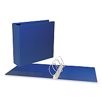 Universal Slant D-Ring View Binder, 3 Rings, 3" Capacity, 11 x 8.5, Navy Blue (UNV20754)