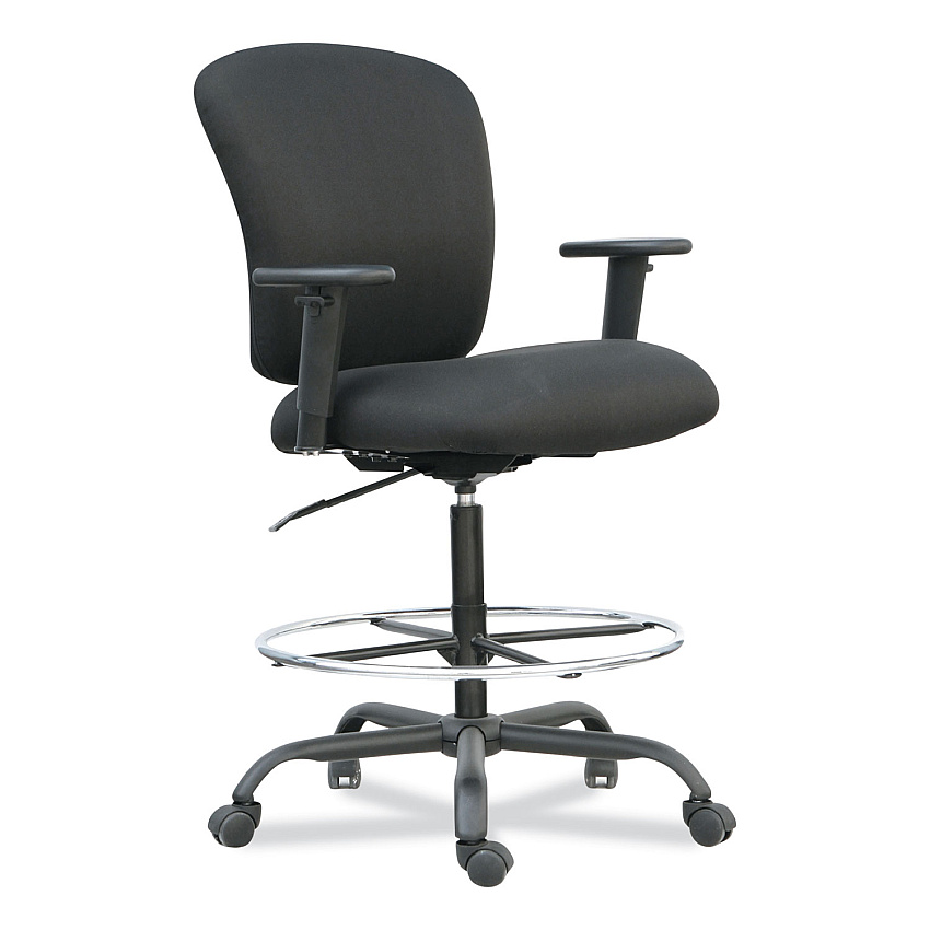 Alera Mota Series Big and Tall Stool, Supports Up to 450 lb, 28.74" to 32.67" Seat Height, Black (ALEMT4610)