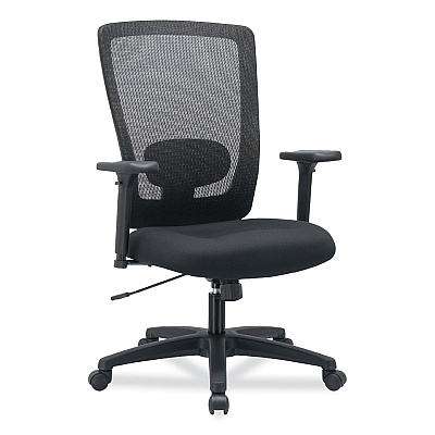 Alera Envy Series Mesh High-Back Swivel/Tilt Chair, Supports Up to 250 lb, 16.88" to 21.5" Seat Height, Black (ALENV41B14)