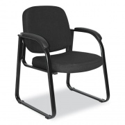 Alera Genaro Series Fabric Half-Back Sled Base Guest Chair, 25" x 24.80" x 33.66", Black Seat, Black Back, Black Base (RL43C11)