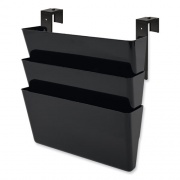 deflecto DocuPocket Stackable Three-Pocket Partition Wall File, 3 Sections, Letter Size, 13" x 4", Black (73504)