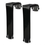 deflecto Two Break-Resistant Plastic Partition Brackets, For 2.63 to 4.13 Wide Partition Walls, Black, 2/Pack (391404)