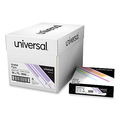 Universal Deluxe Colored Paper, 20 lb Bond Weight, 8.5 x 11, Orchid, 500 Sheets/Ream, 10 Reams/Carton (UNV11212CT)