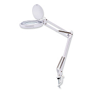 BLACK+DECKER PureOptics LED Magnifying Dimmable Desk Lamp with Clamp Mount, 17" High, White (VLED600)