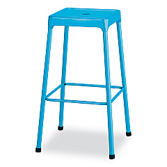 Safco Steel Bar Stool, Backless, Supports Up to 275 lb, 29" Seat Height, Baby Blue Seat, Baby Blue Base (SAF6606BU)