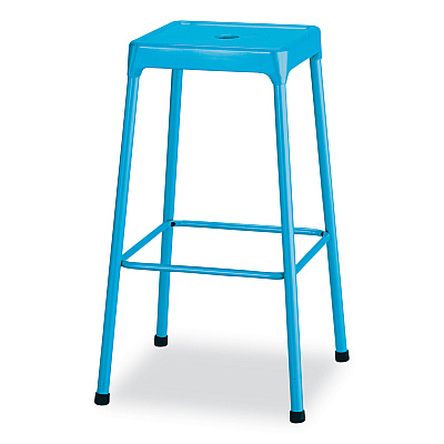 Safco Steel Bar Stool, Backless, Supports Up to 275 lb, 29" Seat Height, Baby Blue Seat, Baby Blue Base (SAF6606BU)