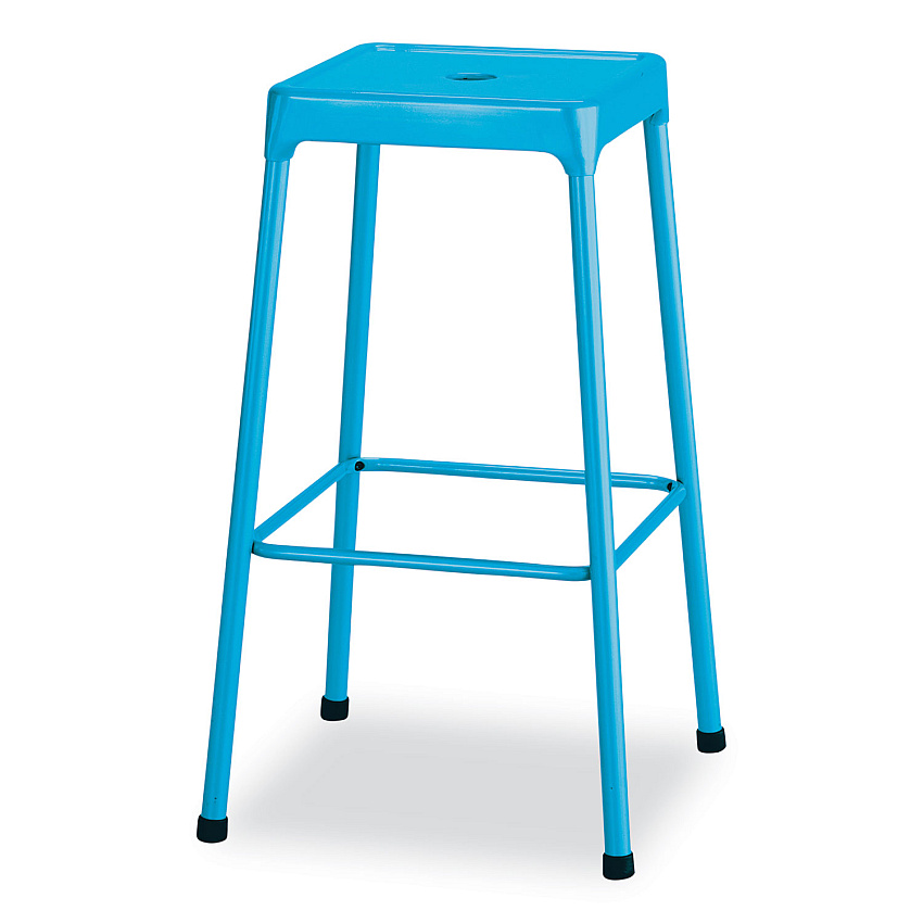 Safco Steel Bar Stool, Backless, Supports Up to 275 lb, 29" Seat Height, Baby Blue Seat, Baby Blue Base (SAF6606BU)
