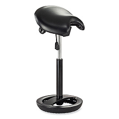 Safco Twixt Extended-Height Saddle Seat Stool, Backless, Supports Up to 300 lb, 22.9" to 32.7" Seat Height, Black Seat (SAF3006BV)