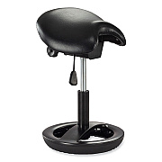 Safco Twixt Sitting-Height Saddle Seat Stool, Backless, Supports Up to 300 lb, 19" to 24" Seat Height, Black Seat, Black Base (SAF3005BV)