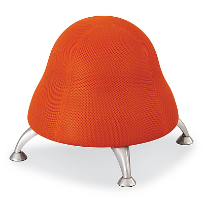 Safco Runtz Ball Chair, Backless, Supports Up to 250 lb, Orange Fabric Seat, Silver Base (SAF4755OR)