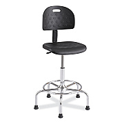 Safco Workfit Economy Industrial Chair, Supports Up to 400 lb, 22" to 30" Seat Height,  Black Seat, Black Back, Silver Base (SAF6950BL)