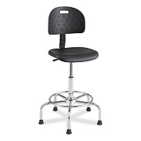 Safco Workfit Economy Industrial Chair, Supports Up to 400 lb, 22" to 30" Seat Height,  Black Seat, Black Back, Silver Base (SAF6950BL)