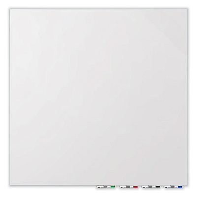 Ghent Aria Low Profile Magnetic Glass Whiteboard, 60 x 36, White Surface (GHEARIASM35WH)