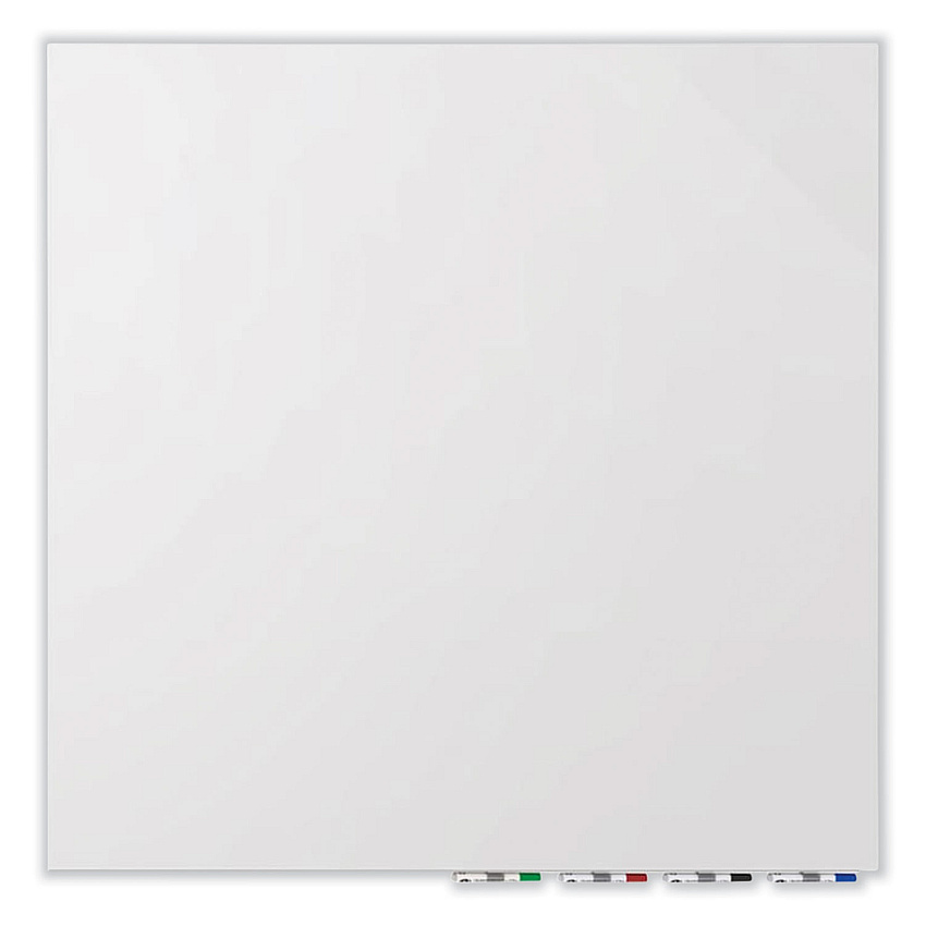 Ghent Aria Low Profile Magnetic Glass Whiteboard, 60 x 36, White Surface (GHEARIASM35WH)