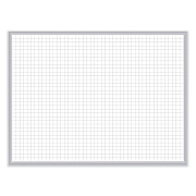 Ghent 1 x 1 Grid Magnetic Whiteboard, 48.5 x 36.5, White/Gray Surface, Satin Aluminum Frame (GHEGRPM321G34)