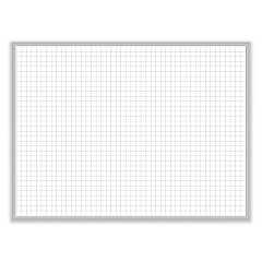Ghent 1 x 1 Grid Magnetic Whiteboard, 48.5 x 36.5, White/Gray Surface, Satin Aluminum Frame (GHEGRPM321G34)