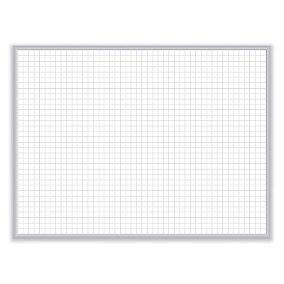 Ghent 1 x 1 Grid Magnetic Whiteboard, 48.5 x 36.5, White/Gray Surface, Satin Aluminum Frame (GHEGRPM321G34)