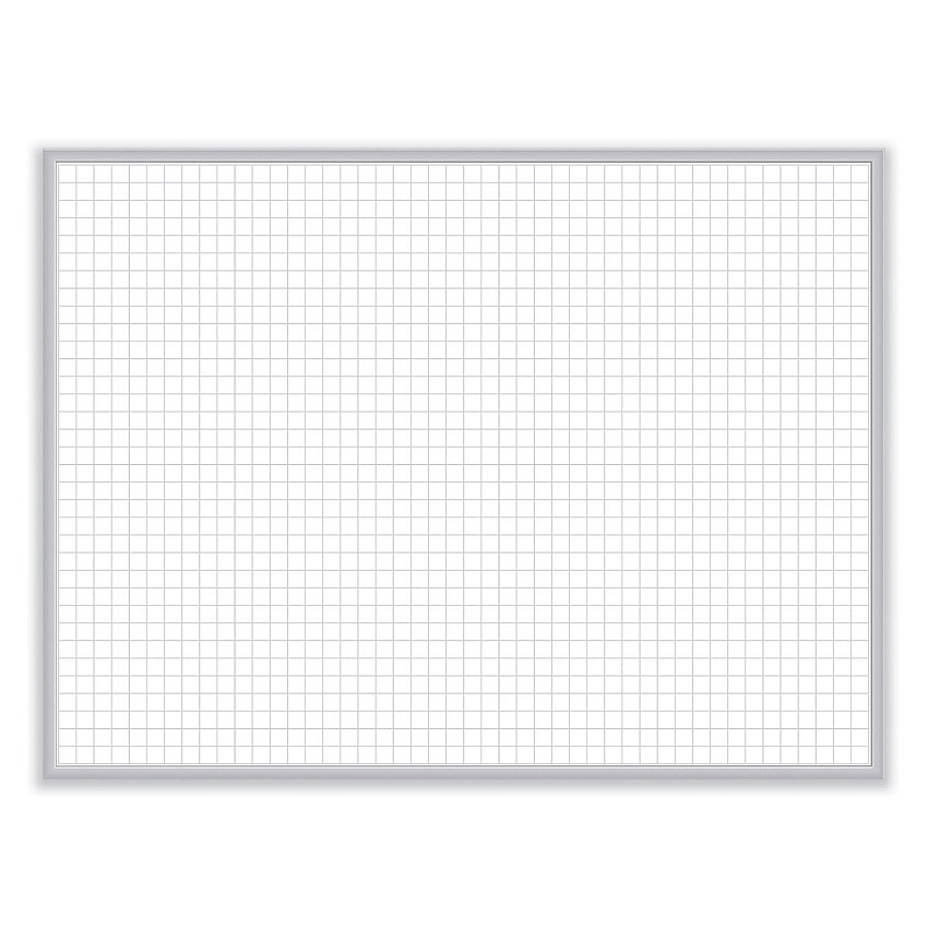 Ghent 1 x 1 Grid Magnetic Whiteboard, 48.5 x 36.5, White/Gray Surface, Satin Aluminum Frame (GHEGRPM321G34)