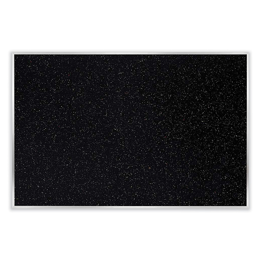 Ghent Satin Aluminum-Frame Recycled Rubber Bulletin Boards, 96.5 x 48.5, Confetti Surface (GHEATR48CF)