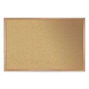 Ghent Aluminum-Frame Natural Corkboard, 36 x 24, Tan Surface, Satin Aluminum Frame (GHE13231)
