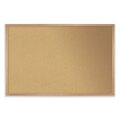 Ghent Aluminum-Frame Natural Corkboard, 36 x 24, Tan Surface, Satin Aluminum Frame (GHE13231)