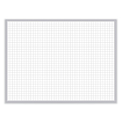 Ghent 1 x 1 Grid Magnetic Whiteboard, 36 x 24, White/Gray Surface, Satin Aluminum Frame (GHEGRPM321G23)