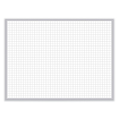 Ghent 1 x 1 Grid Magnetic Whiteboard, 36 x 24, White/Gray Surface, Satin Aluminum Frame (GHEGRPM321G23)