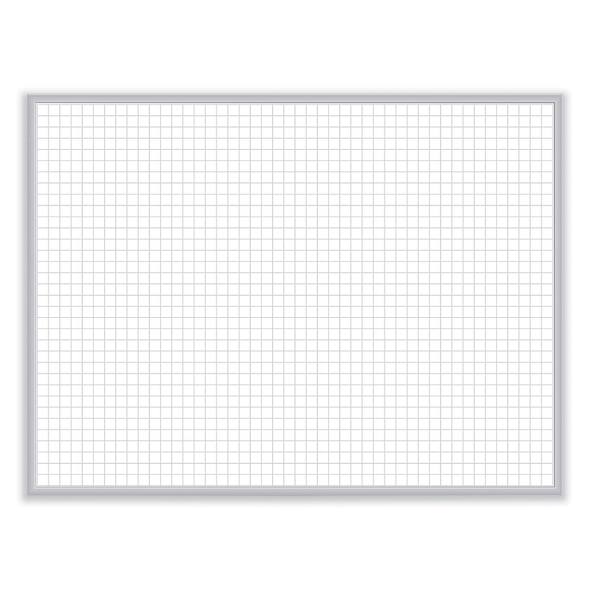 Ghent 1 x 1 Grid Magnetic Whiteboard, 36 x 24, White/Gray Surface, Satin Aluminum Frame (GHEGRPM321G23)