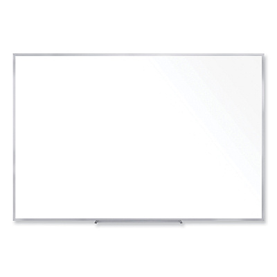 Ghent Non-Magnetic Whiteboard with Aluminum Frame, 72.63 x 48.47, White Surface, Satin Aluminum Frame (GHEM2464)