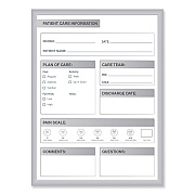 Ghent Patient Room Magnetic Whiteboard, 24 x 36, White/Gray Surface, Satin Aluminum Frame (GHEGRPM311P23)