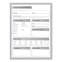 Ghent Patient Room Magnetic Whiteboard, 24 x 36, White/Gray Surface, Satin Aluminum Frame (GHEGRPM311P23)