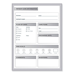 Ghent Patient Room Magnetic Whiteboard, 24 x 36, White/Gray Surface, Satin Aluminum Frame (GHEGRPM311P23)
