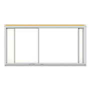 Ghent Horizontal Sliding Porcelain Magnetic Whiteboard, 144 x 48, White Surface, Satin Aluminum Frame (GHEHSM2412)