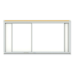 Ghent Horizontal Sliding Porcelain Magnetic Whiteboard, 144 x 48, White Surface, Satin Aluminum Frame (GHEHSM2412)