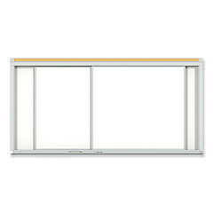 Ghent Horizontal Sliding Porcelain Magnetic Whiteboard, 96 x 48, White Surface, Satin Aluminum Frame (GHEHSM248)